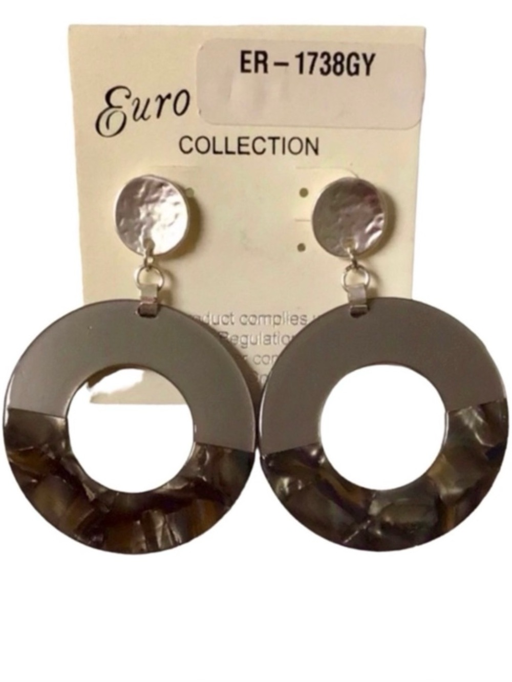 Euro Collection Circle Drop Earrings (NWT)